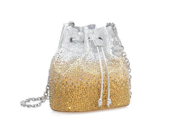 Judith Leiber Piper Bucket Caviar Gradient Golden