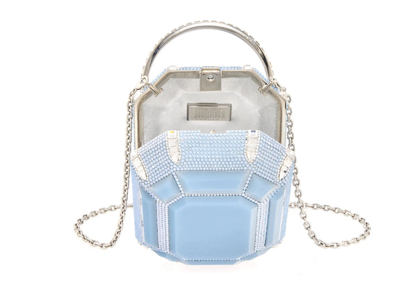 Judith Leiber Ring Emerald Cut Blue