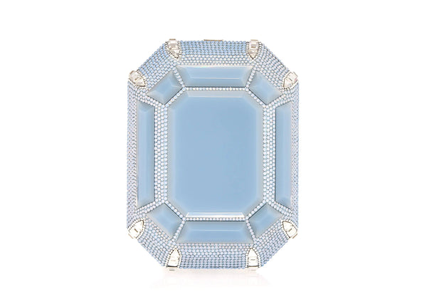 Judith Leiber Ring Emerald Cut Blue