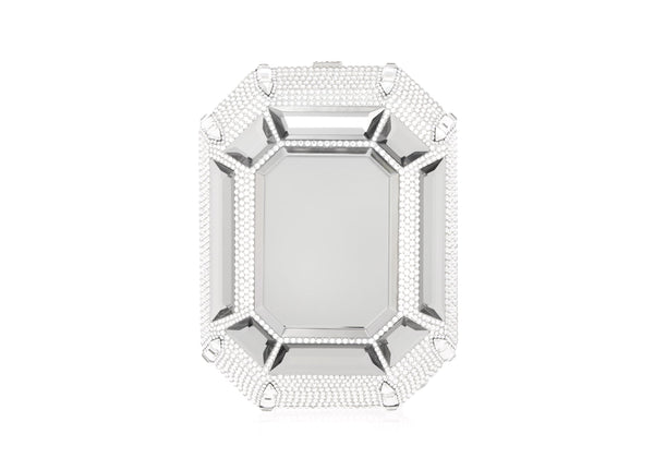 Judith Leiber Ring Emerald Cut Silver