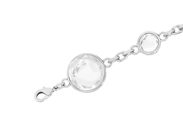 Judith Leiber Round Jeweled Chain Silver