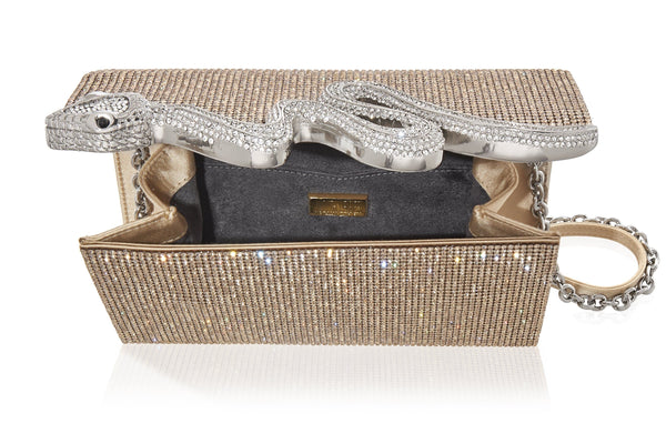 Judith Leiber Serpent Crystal Clutch Champagne