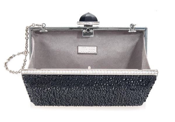 Judith Leiber Skylar Crystal Caviar Black