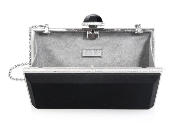 Judith Leiber Skylar Satin Black
