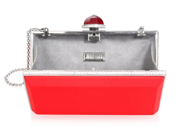 Judith Leiber Skylar Satin Crimson