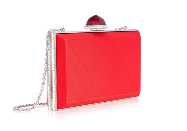 Judith Leiber Skylar Satin Crimson