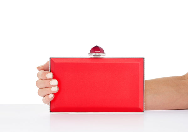 judith leiber Skylar Satin Crimson