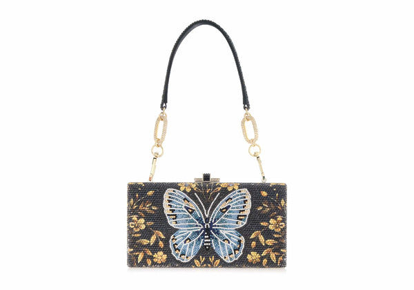 Judith Leiber Sleek Rectangle Midnight Butterfly