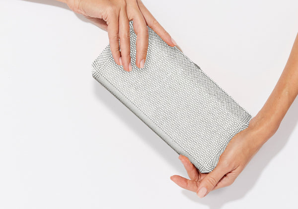 judith leiber Slim Rectangle Silver