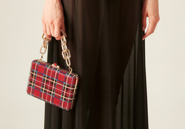 judith leiber Slim Slide Royal Stewart