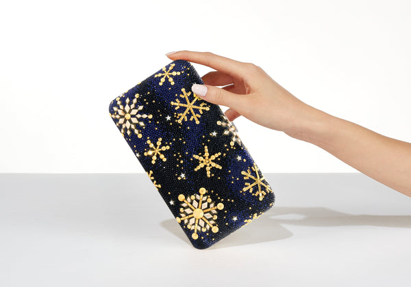 judith leiber Smooth Rectangle Snow Day Navy