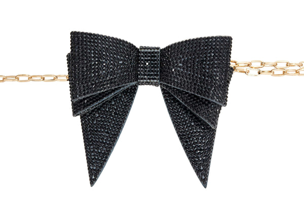 Judith Leiber Soft Bow Belt Black