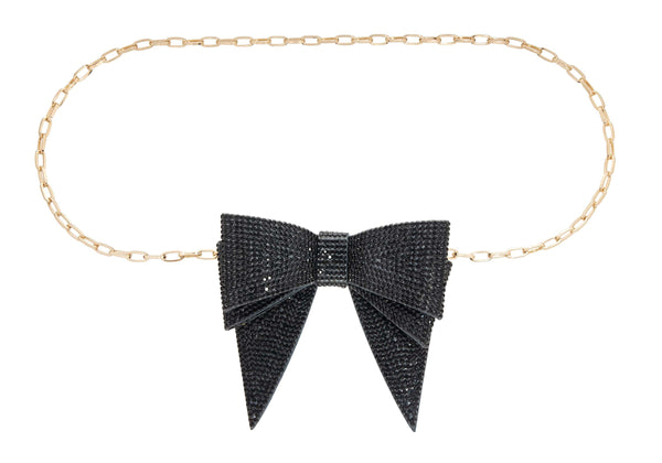 Judith Leiber Soft Bow Belt Black