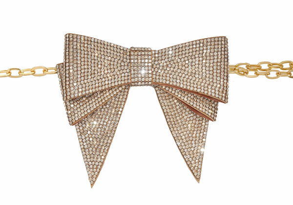 Judith Leiber Soft Bow Belt Champagne