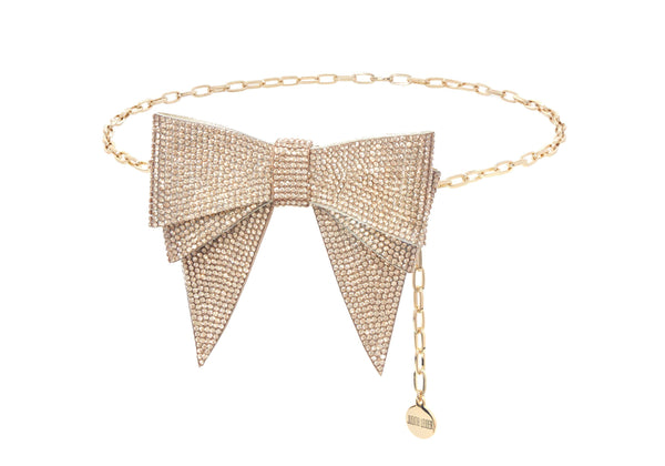 judith leiber Soft Bow Belt Champagne