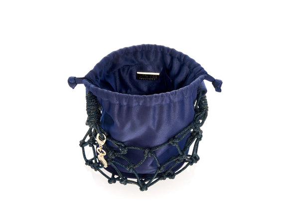 Judith Leiber Sparkle Net Pouch Navy