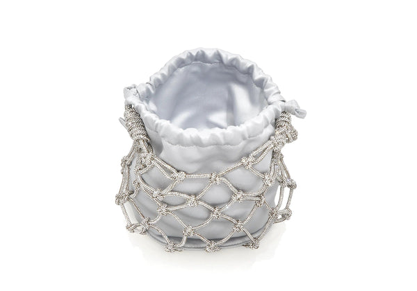 Judith Leiber Sparkle Net Pouch Silver