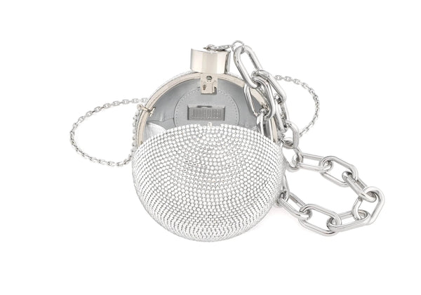 Judith Leiber Sphere Ball And Chain Silver