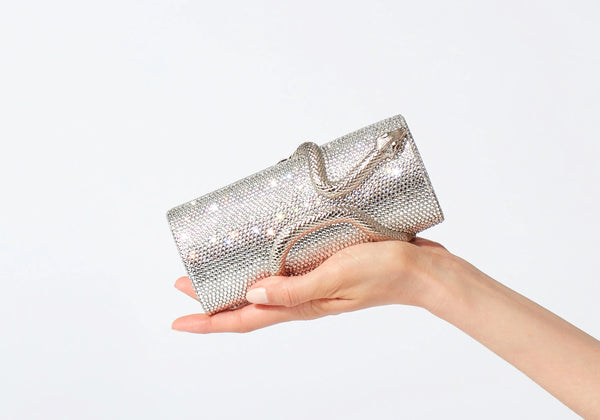 judith leiber Spiral Snake Cylinder Silver