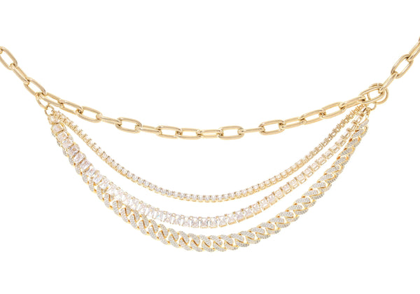 Judith Leiber Triple Chain Belt Champagne