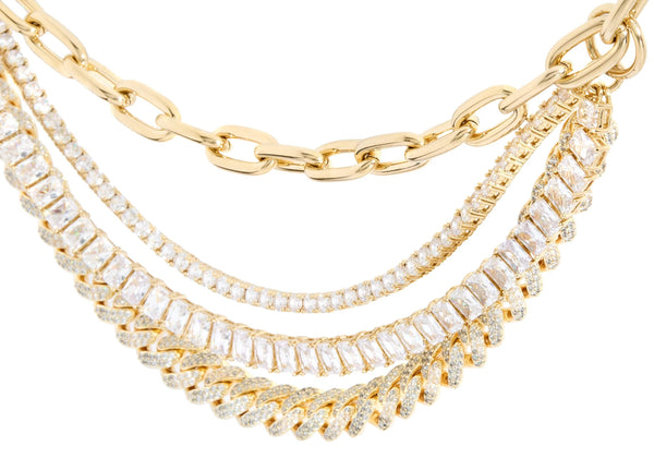 Judith Leiber Triple Chain Belt Champagne