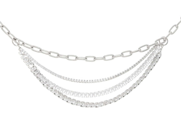 Judith Leiber Triple Chain Belt Silver