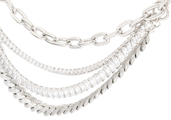 Judith Leiber Triple Chain Belt Silver