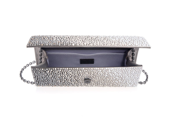 Judith Leiber Perry Crystal Caviar Gradient Platinum