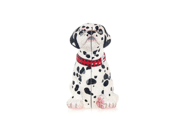Judith Leiber Puppy Lucky Crystal Dog Minaudiere Clutch