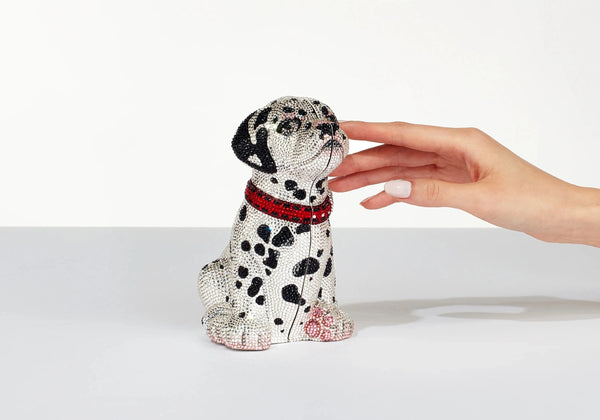 judith leiber Puppy Lucky Crystal Dog Minaudiere Clutch