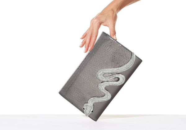 judith leiber Serpent Fizzoni Vegan Leather Gunmetal