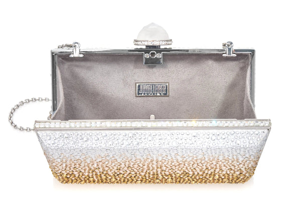 Judith Leiber Skylar Crystal Caviar Gradient Golden
