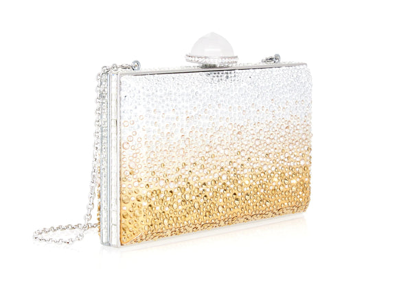 Judith Leiber Skylar Crystal Caviar Gradient Golden