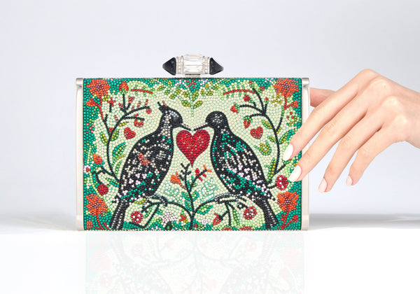 judith leiber Tall Slender Rectangle Midnight Raven