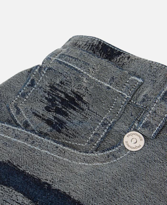 Juice Hand Scratched Whisker Washed Denim Pants (Blue)