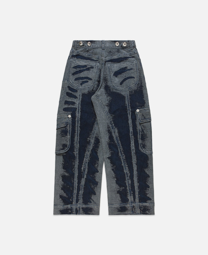 juice Hand Scratched Whisker Washed Denim Pants (Blue)