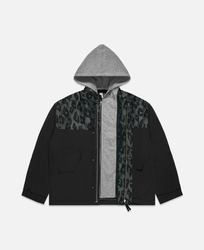 Juice 2 In 1 M-65 Leopard Jacket (Black)