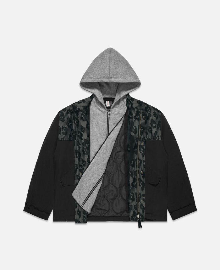 Juice 2 In 1 M-65 Leopard Jacket (Black)