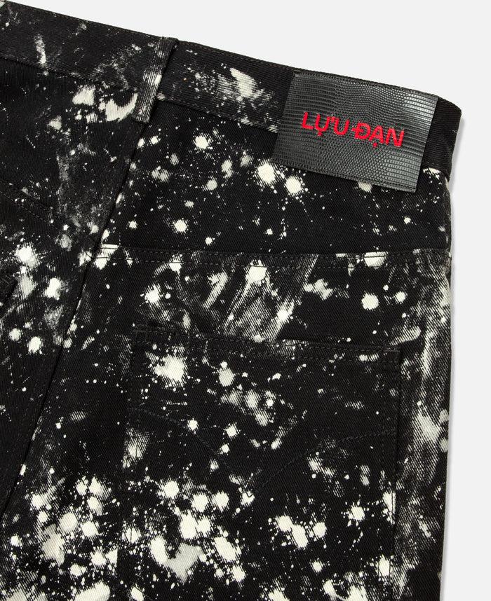 Juice Bleached Wide Cropped Jeans (Black)