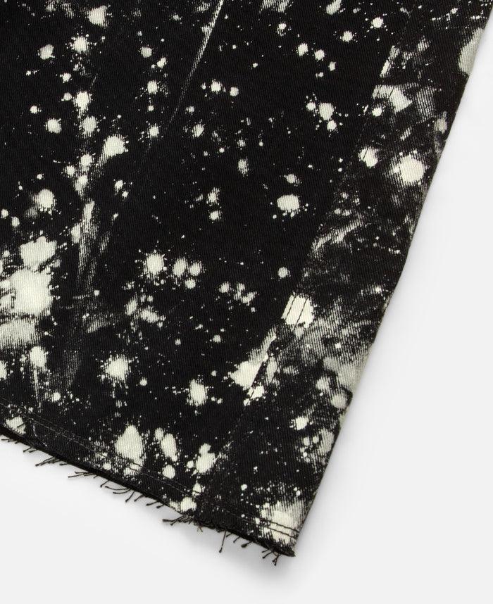 Juice Bleached Wide Cropped Jeans (Black)