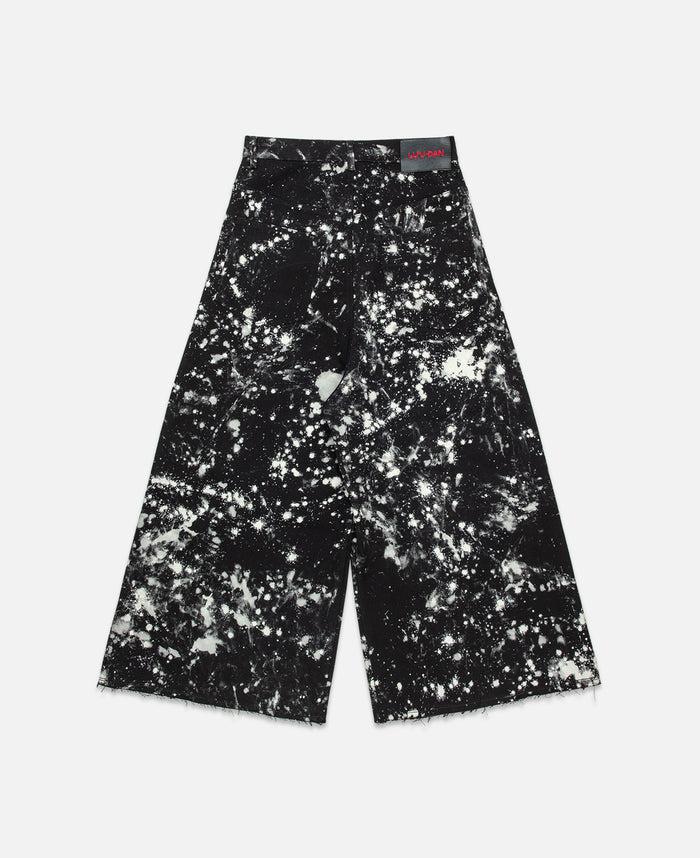 juice Bleached Wide Cropped Jeans (Black)