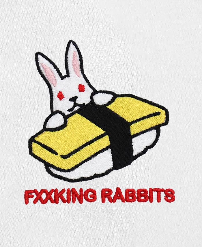Juice Embroidery Egg Sushi Rabbit T-Shirt (White)