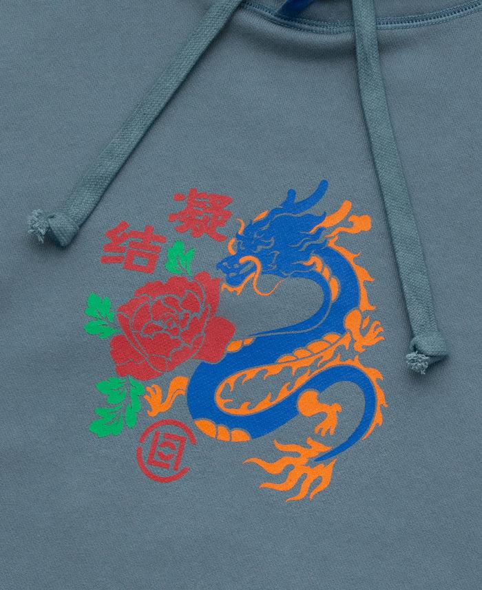 Juice Enamel Dragon Print Hoodie (Blue)