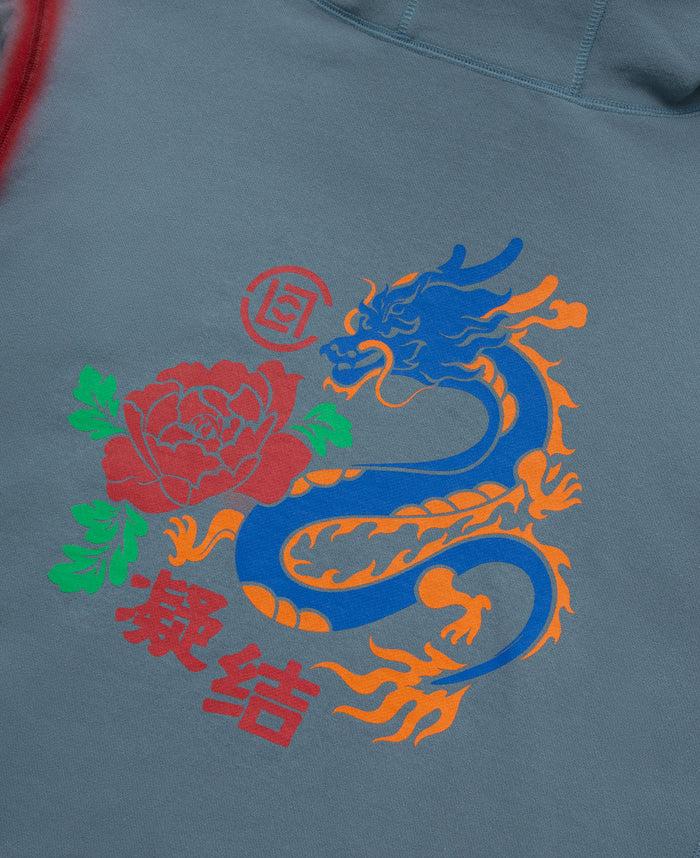 Juice Enamel Dragon Print Hoodie (Blue)