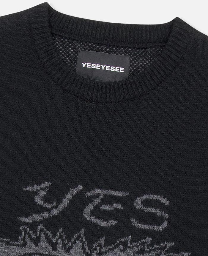 Juice Eye Knit Pullover Sweater (Black)