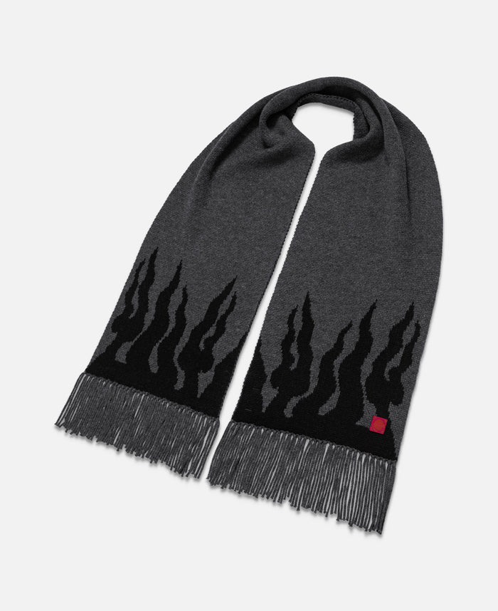 Juice Flame Knit Scarf (Grey)