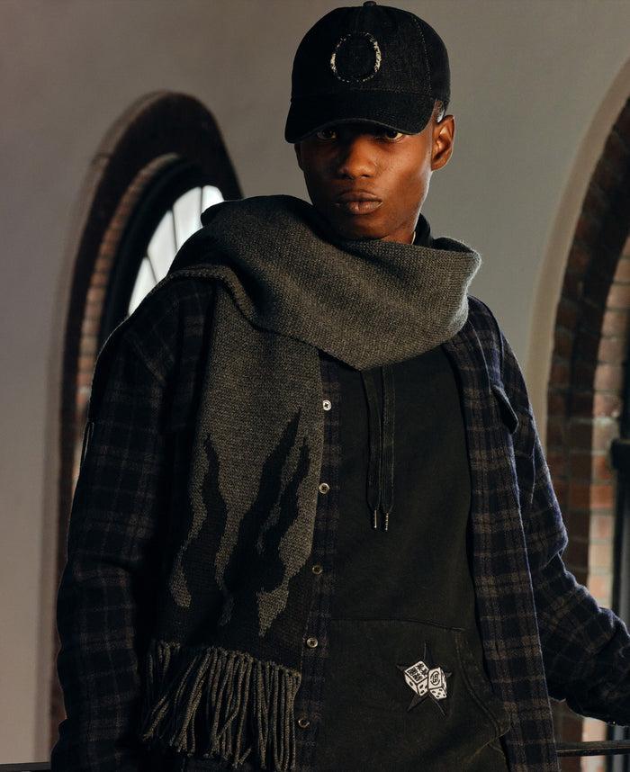 juice Flame Knit Scarf (Grey)