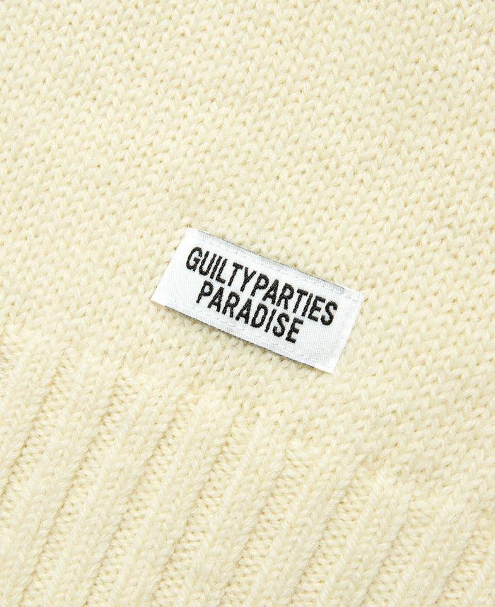 Juice Intarsia Crew Neck Sweater (White)