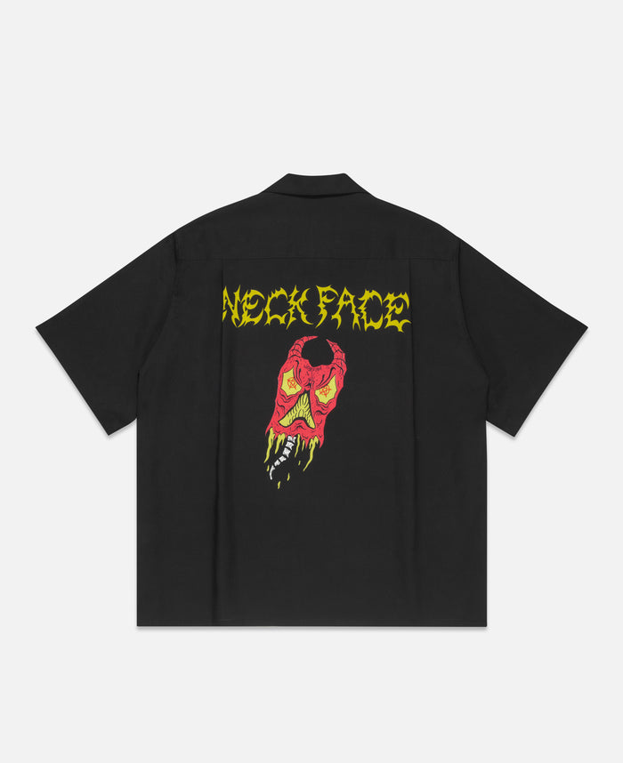 juice Neck Face S/S Hawaiian Shirt (Black)