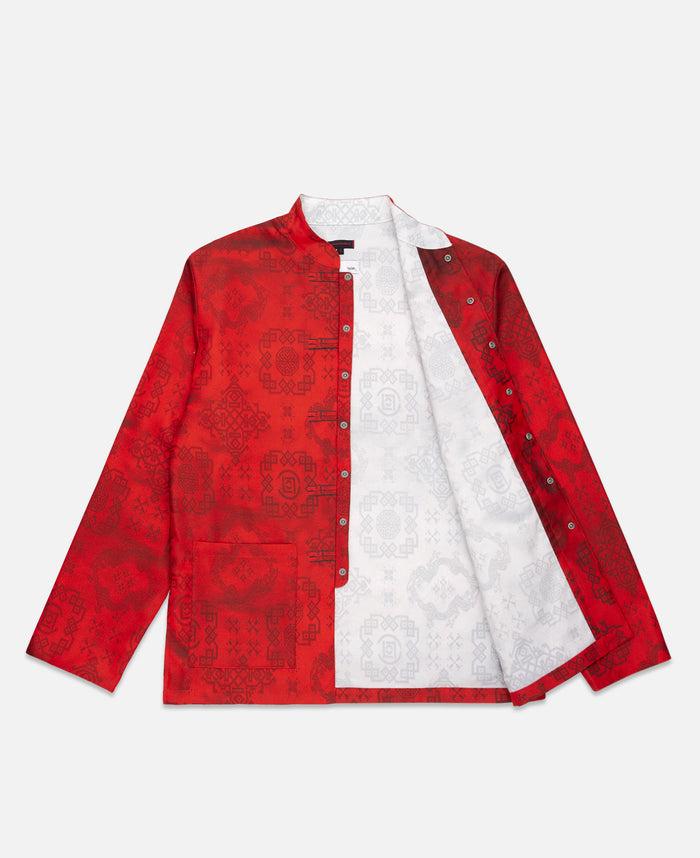 Juice Printed Silk Shirt (Red)